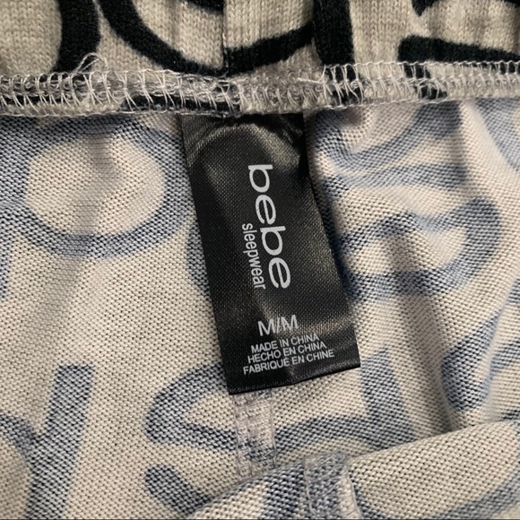 NWT BEBE Gray Logo Pajama Set Top & Shorts - Picture 8 of 9